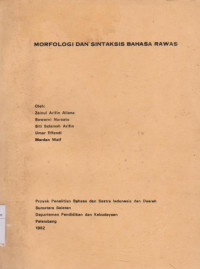 Image of Morfologi dan Sintaksis Bahasa Rawas
