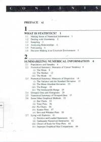 Image of Contents: prepace, what is statistics, summarizing numerical information