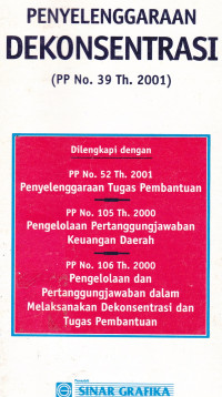 Penyelenggaraan Dekonsentrasi (PP No.39 Th.2001)