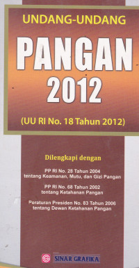 Image of Undang-Undang Pangan 2012 (UU RI No.18 Tahun 2012)