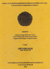 Image of Kekuatan Hukum Kreditur Sebagai Pemegang Hak Tanggungan Peringkat Kedua