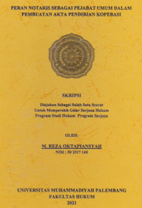 Image of Peran Notaris Sebagai Pejabat Umum Dalam Pembuatan Akta Pendirian Koperasi