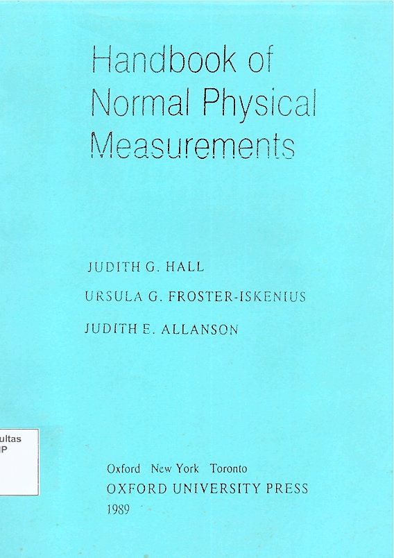 Handbook Of Normal Physical Measurements