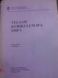 Image of BUKU MATERI POKOK PIPA3117/4SKS/MODUL 1-12 TELAAH KURIKULUM IPA SMP 1