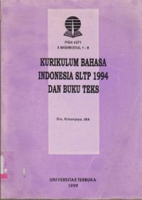 Image of KURIKULUM BAHASA INDONESIA SLTP 1994 DAN BUKU TEKS