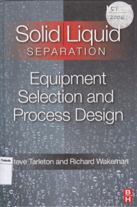 Image of Solid liquid Separation  equipment Selection And process Design
