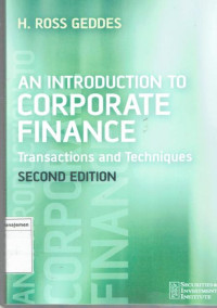 Image of An introduction to finance: transaction and techniques second edition