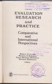 EVALUATION RESEARCH AND PRACTICE COMPARATIVE AND INTERNATIONAL PERSPECTIVES