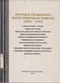 PETUNJUK PELAKSANAAN SISTEM PENDIDIKAN NASIONAL