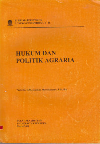 HUKUM DAN POLITIK AGRARIA