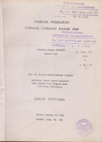 NASKAH PERSIAPAN UNDANG-UNDANG DASAR 1945 JILID 1