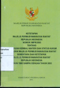 Ketetapan majelis permusyawaratan rakyat republik Indonesia nomor I/MPR/2003