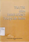 Teka-teki dalam bahasa kerinci; deskripsi dan analasis