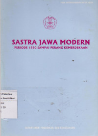 Sastra jawa modern: periode 1920 sampai perang kemerdekaan