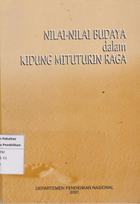 Nilai-nilai budaya dalam kidung mituturin raga