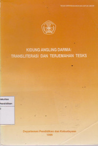 Kidung angling darma: tranliterasi dan terjemahan tesks