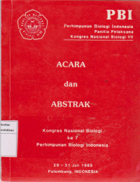 Acara dan abstrak kongres nasional biologi ke-7