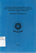 Pedoman Penetapan angka kredit Dan Prosedur pengusulan kenaikan jabatan pengajar di Universitas sriwijaya