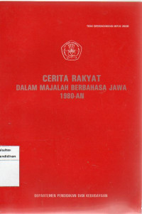 Cerita Rakyat Dalam Majalah Berbahasa Jawa 1980-An