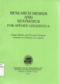 Research Design and Statistics For Applied linguistics