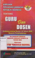 Himpunan perundang-undangan republik Indonesia tentang guru dan dosen