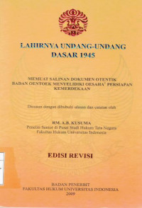 Lahirnya undang-undang dasar 1945