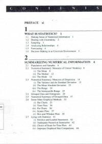 Contents: prepace, what is statistics, summarizing numerical information