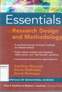 Essentials of research deseign and methodology: Essentials of behavioral science