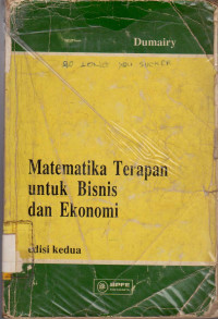 MATEMATIKA TERAPAN UNTUK BISNIS DAN EKONOMI