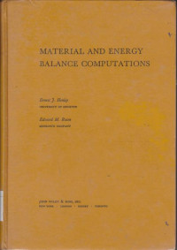 Image of Matwerial and Enegy Balance Computations