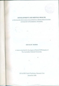 Image of Development and mental health