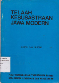 Image of Telaah kesusastraan jawa modern