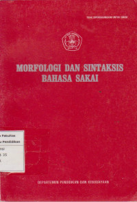 Image of Morfologi dan sintaksis bahasa sakai