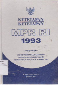 Image of Ketetapan-ketetapan MPR RI 1993