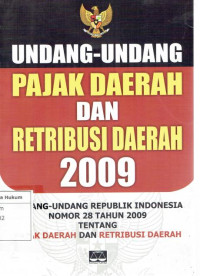 Image of Undang-undang pajak daerah dan retribusi daerah 2009