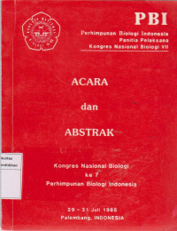 Image of Acara dan abstrak kongres nasional biologi ke-7