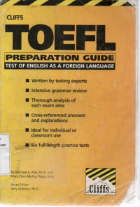 Image of Cliffs toefl prepation guide test of of english as a foreign language