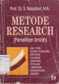 Metode research= penelitian ilmiah