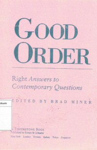 Image of Good Order: right answers to comporary question