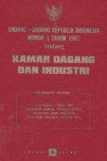 Undang-Undang Republik Indonesia Nomor 1 Tahun 1987 Tentang Kamar Dagang Dan Industri