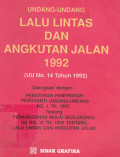 Undang-Undang Lalu Lintas Dan Angkutan Jalan 1992 (UU No. 14 Tahun 1992)