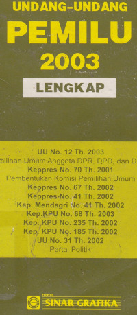 Undang-Undang Pemilu 2003 Lengkap