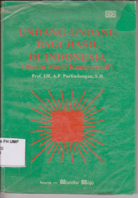 Undang-Undang Bagi Hasil Di Indonesia (Suatu Studi Komparatif)