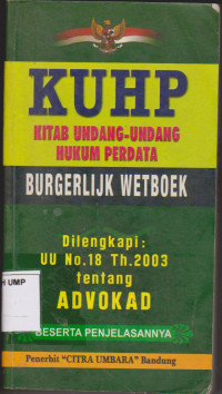 KUHP Kitab Undang-Undang Hukum Perdata