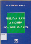 Penelitian Hukum Di Indonesia Pada Akhir Abad Ke-20