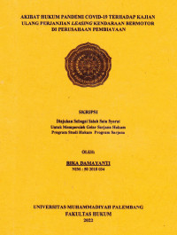 AKIBAT HUKUM PANDEMI COVID-19 TERHADAP KAJIAN ULANG PERJANJIAN LEASING KENDARAAN BERMOTOR DI PERUSAHAAN PEMBIAYAAN