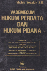 Vademecum Hukum Perdata Dan Hukum Pidana