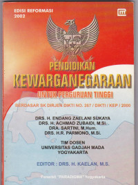 PENDIDIKAN KEWARGANEGARAAN UNTUK PERGURUAN TINGGI BERDASARKAN SK DIRJEN DIKTI No. 267/DIKTI/KEP/2000