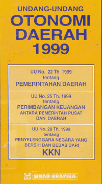 Undang-Undang Otonomi Daerah 1999