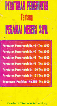 Peraturan Pemerintah Tentang Pegawai Negeri Sipil